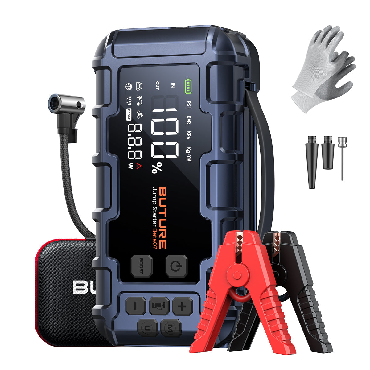 【Flash Sale】Buture Beta07 Car Jump Starter 6000A With 160PSI Air Compressor