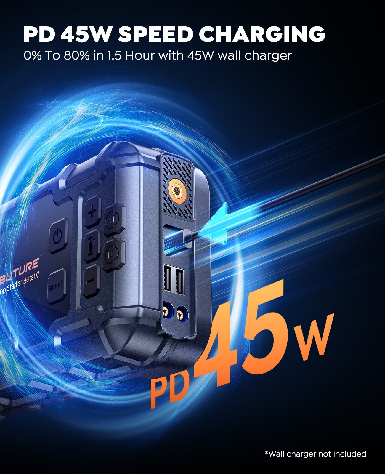 【Flash Sale】Buture Beta07 Car Jump Starter 6000A With 160PSI Air Compressor